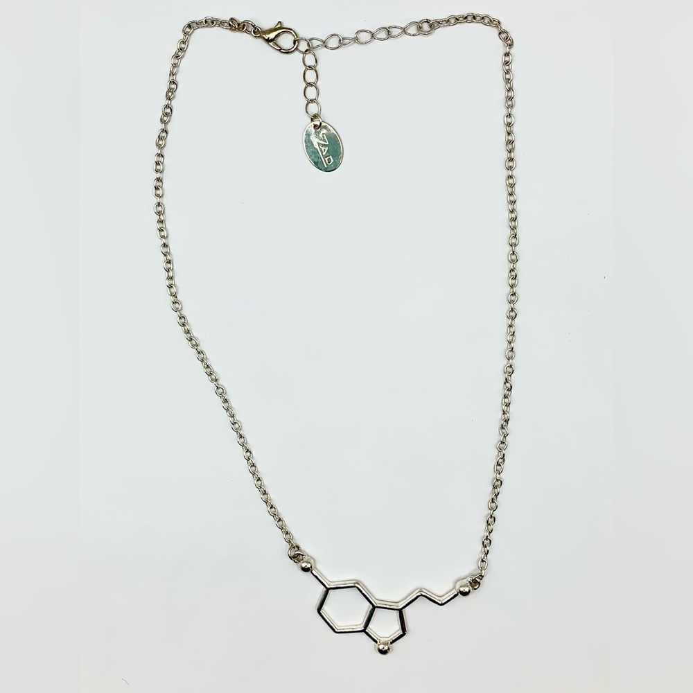 🩶Serotonin Molecule Silver-Tone Necklace